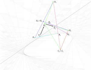 Projective range-to-range transformation (elliptic envelope 1) (lettered)