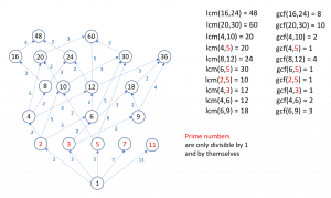 Part of a Hasse diagram for the positive integers